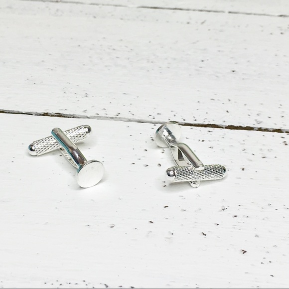 Silver Plated Round Copper Cufflinks 1 1/8” - Picture 6 of 7